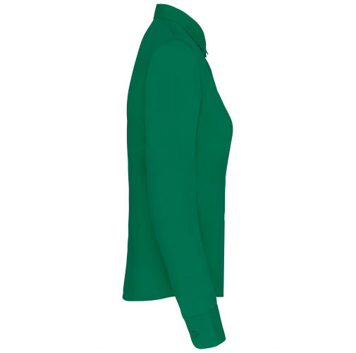 kelly green Camisa popelina de polialgodón manga larga mujer