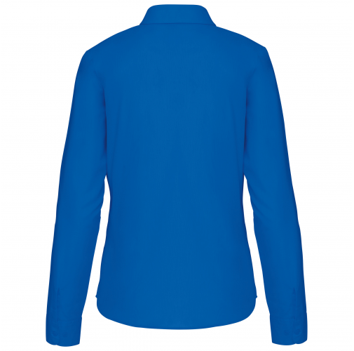 light royal blue Camisa popelina de polialgodón manga larga mujer