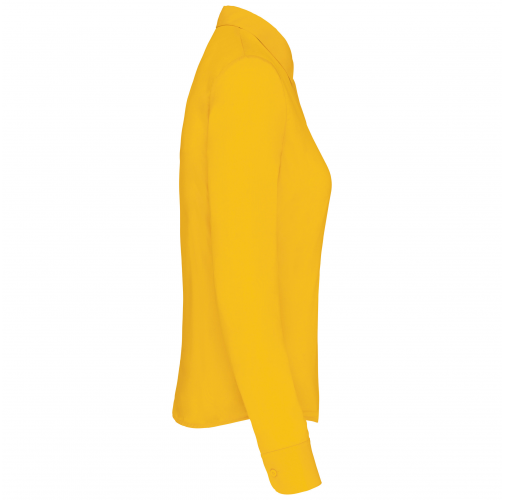 yellow Camisa popelina de polialgodón manga larga mujer