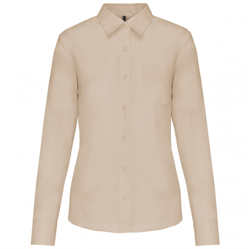 angora Camisa popelina de polialgodón manga larga mujer