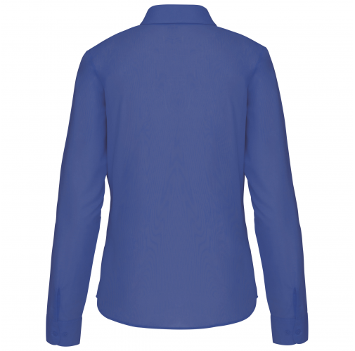 cobalt blue Camisa popelina de polialgodón manga larga mujer