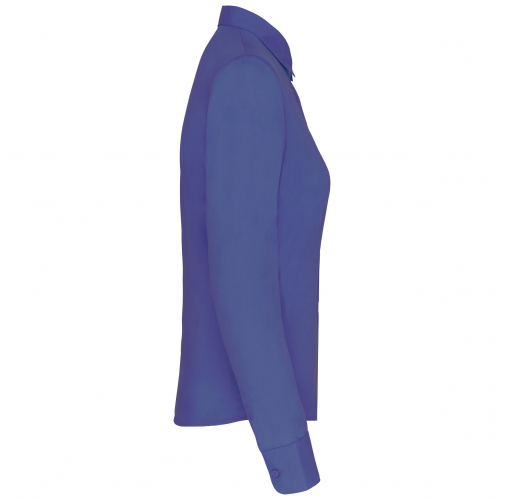 cobalt blue Camisa popelina de polialgodón manga larga mujer