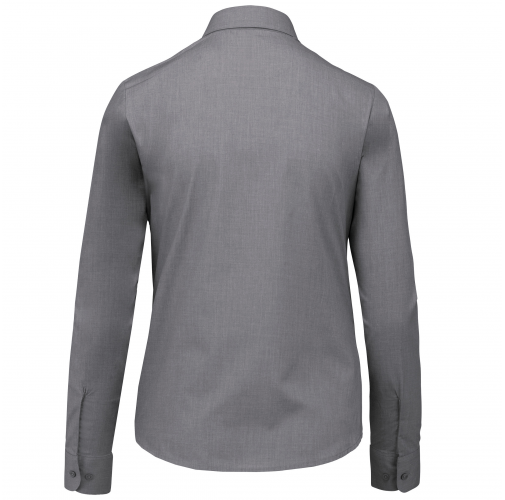 marl storm grey Camisa popelina de polialgodón manga larga mujer