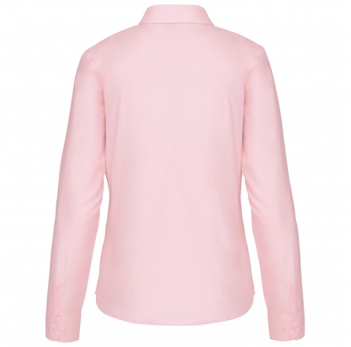 pale pink Camisa popelina de polialgodón manga larga mujer