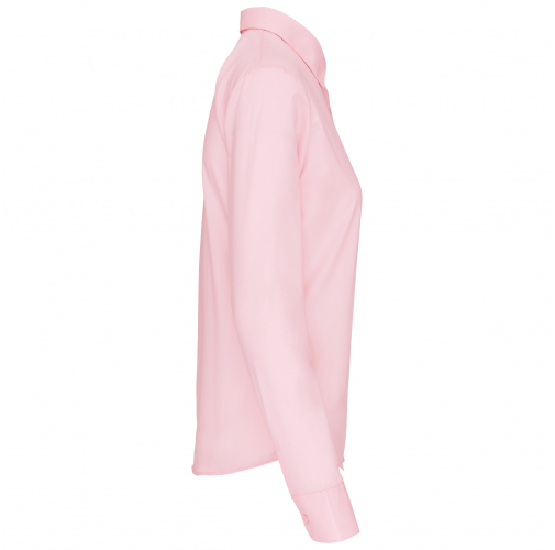 pale pink Camisa popelina de polialgodón manga larga mujer