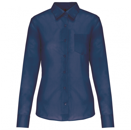 deep blue Camisa popelina de polialgodón manga larga mujer