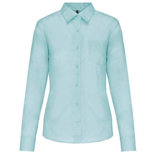 ice mint Camisa popelina de polialgodón manga larga mujer