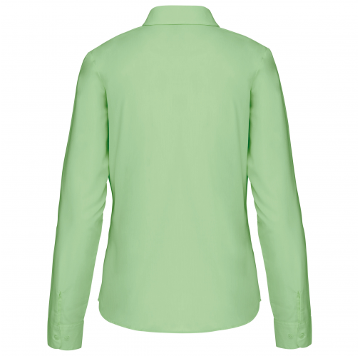 pistachio green Camisa popelina de polialgodón manga larga mujer