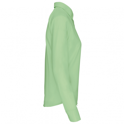 pistachio green Camisa popelina de polialgodón manga larga mujer