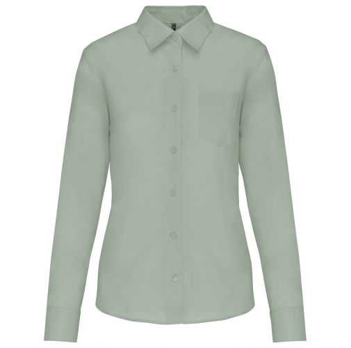 sage Camisa popelina de polialgodón manga larga mujer
