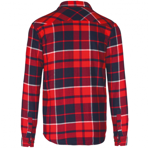 red / navy checked Sobrecamisa leñador forro de sherpa