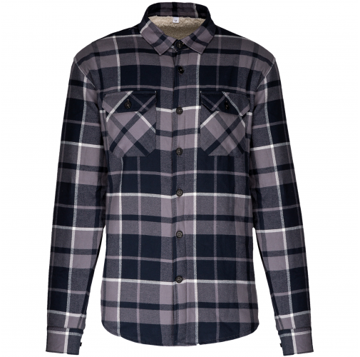 storm grey / navy checked Sobrecamisa leñador forro de sherpa