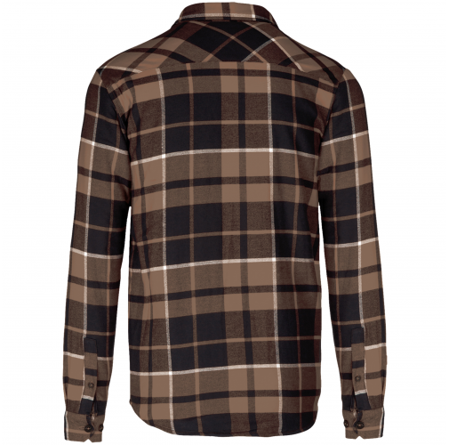 camel / black checked Sobrecamisa leñador forro de sherpa