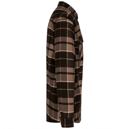 camel / black checked Sobrecamisa leñador forro de sherpa