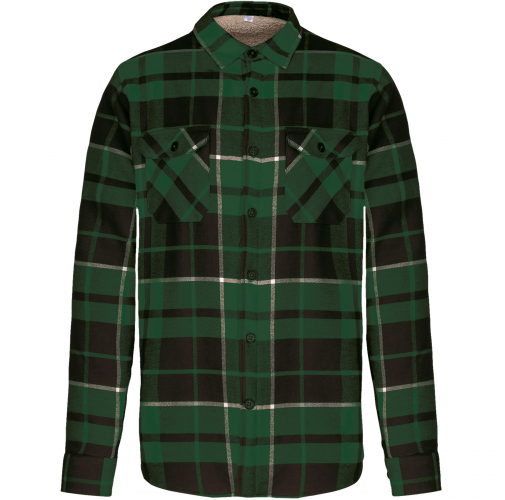 forest green / black checked Sobrecamisa leñador forro de sherpa