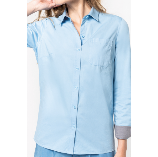 Camisa de algodón Nevada de manga larga para mujer