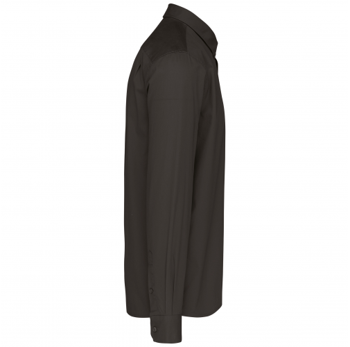 dark grey Camisa de algodón Nevada de manga larga para hombre
