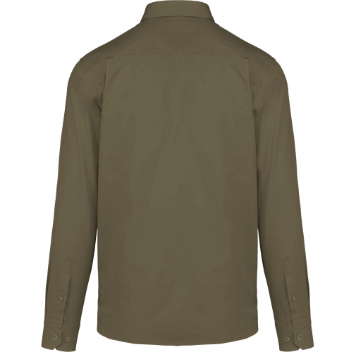 light khaki Camisa de algodón Nevada de manga larga para hombre