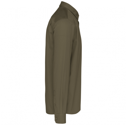 light khaki Camisa de algodón Nevada de manga larga para hombre