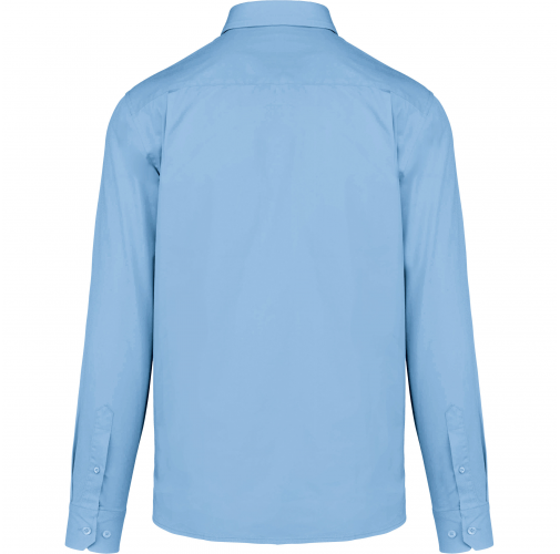 sky blue Camisa de algodón Nevada de manga larga para hombre