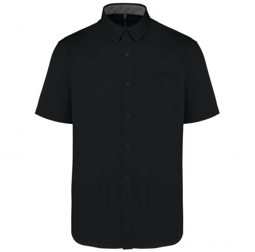 black Camisa de algodón Ariana III manga corta hombre