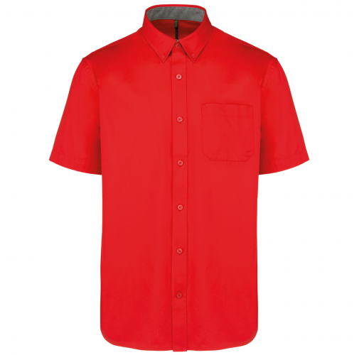 red Camisa de algodón Ariana III manga corta hombre