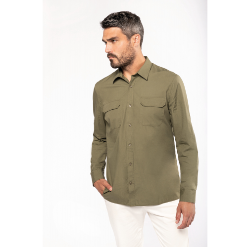 Camisa Safari manga larga hombre