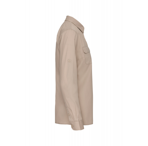 beige Camisa Safari manga larga mujer