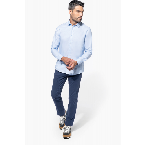 Camisa oxford de manga larga para hombre