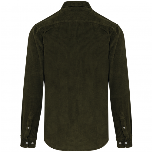 washed dusky khaki Camisa de pana manga larga hombre