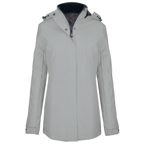 snow grey Parka acolchada mujer