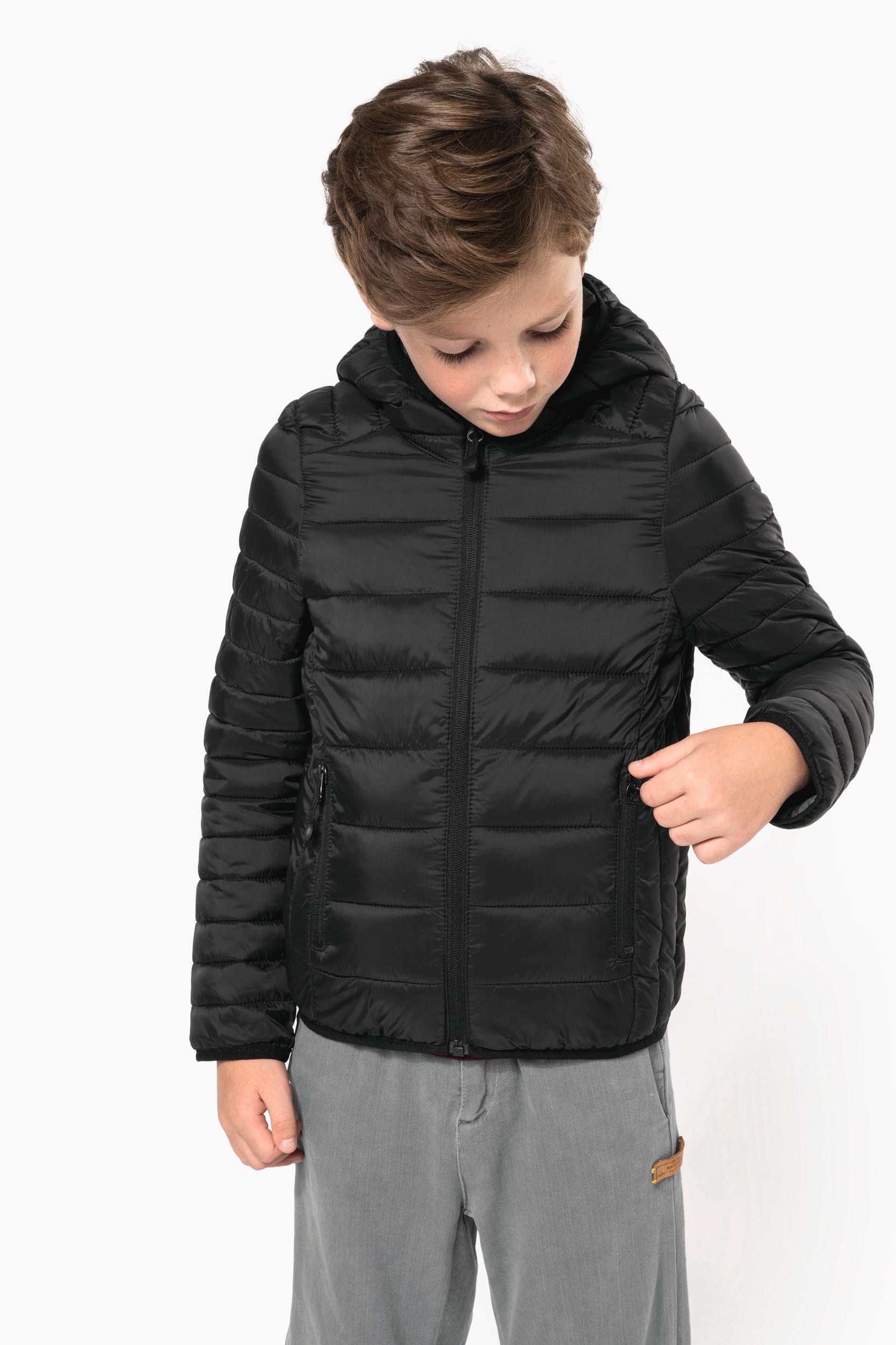 Chaqueta acolchada y ligera con capucha niños