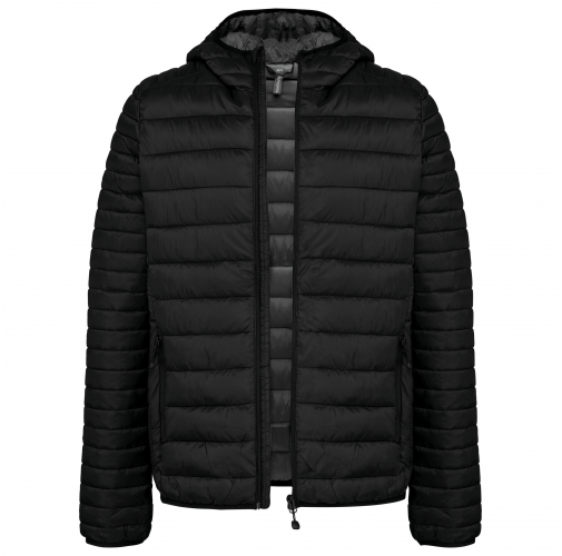 black Chaqueta acolchada y ligera con capucha niños