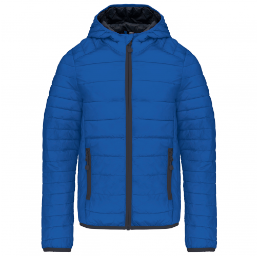 light royal blue Chaqueta acolchada y ligera con capucha niños
