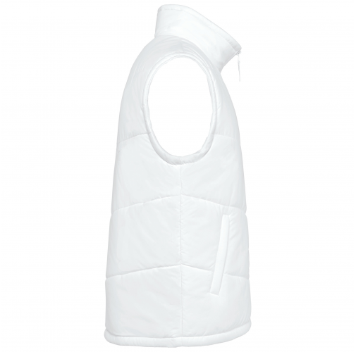 white Chaleco acolchado con forro de polar