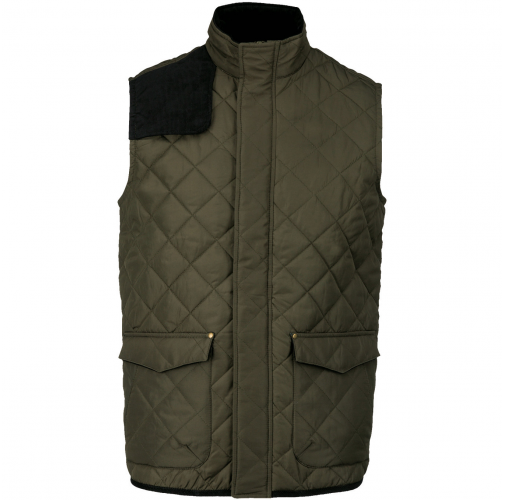 mossy green / black Chaleco acolchado rombos hombre