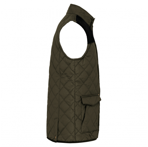 mossy green / black Chaleco acolchado rombos hombre