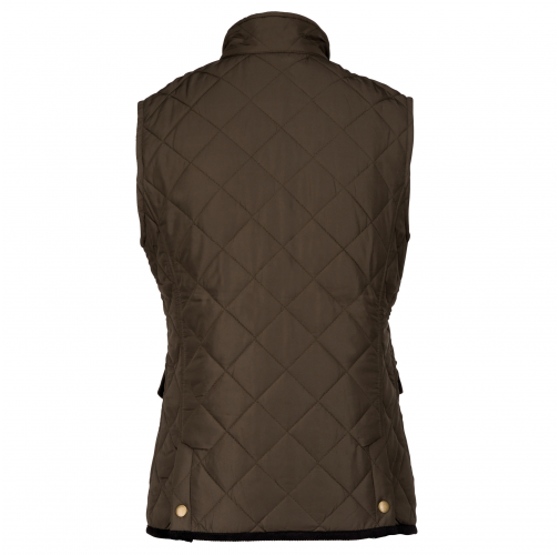 mossy green / black Chaleco acolchado rombos mujer