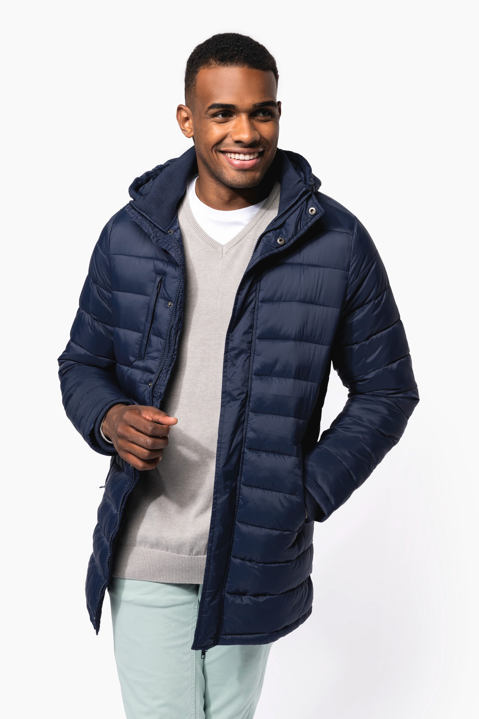 PARKA LIGERA ACOLCHADA CON CAPUCHA PARA HOMBRE