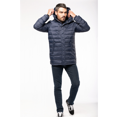 Parka ligera acolchada con capucha para hombre