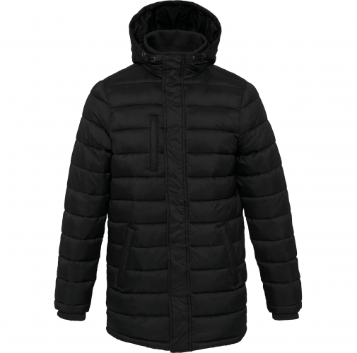 black Parka ligera acolchada con capucha para hombre