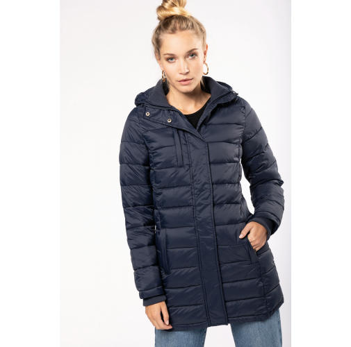 Parka ligera acolchada con capucha para mujer