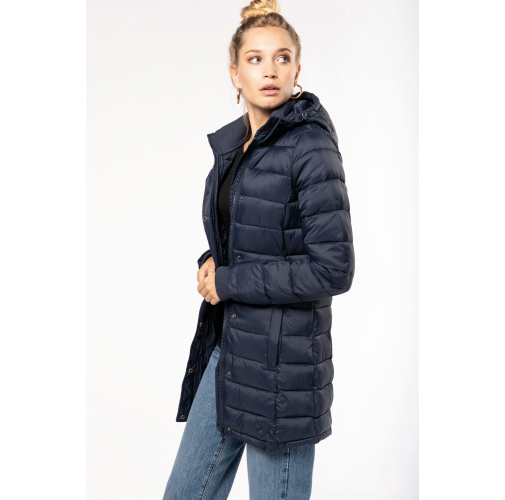Parka ligera acolchada con capucha para mujer