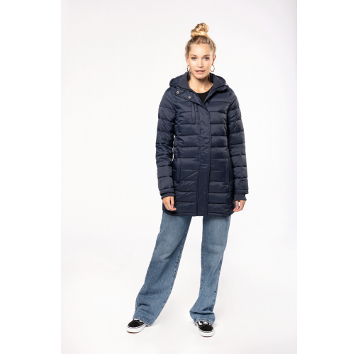 Parka ligera acolchada con capucha para mujer
