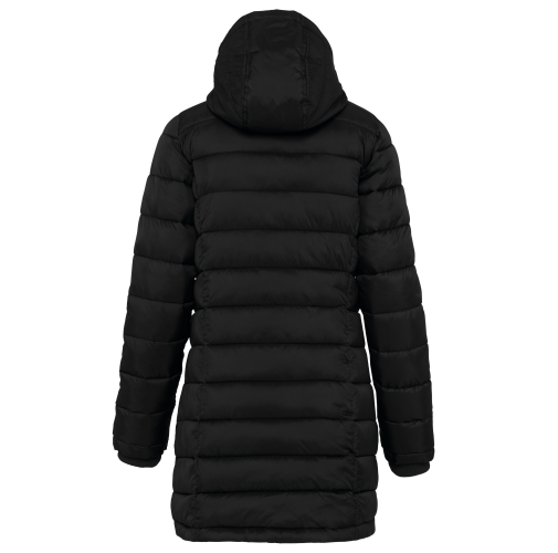 black Parka ligera acolchada con capucha para mujer