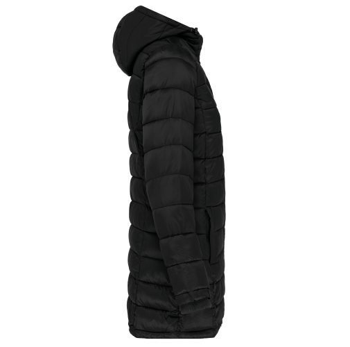black Parka ligera acolchada con capucha para mujer