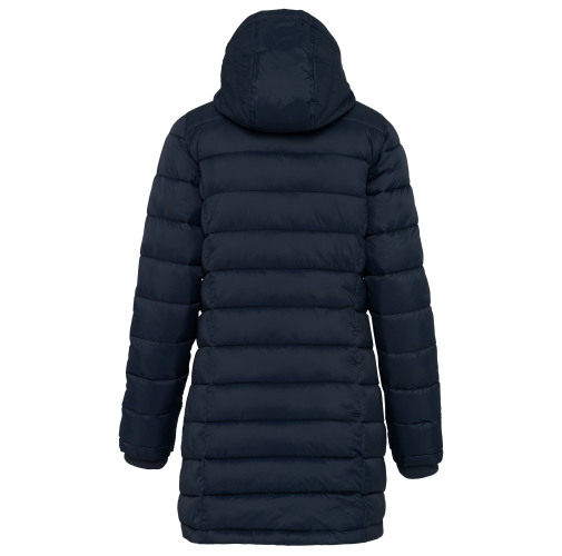 navy Parka ligera acolchada con capucha para mujer
