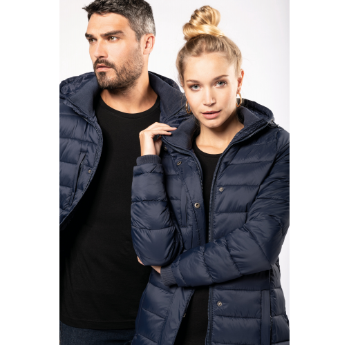 Parka ligera acolchada con capucha para mujer