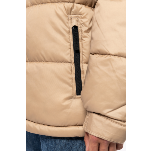 Parka acolchada bicolor con capucha unisex