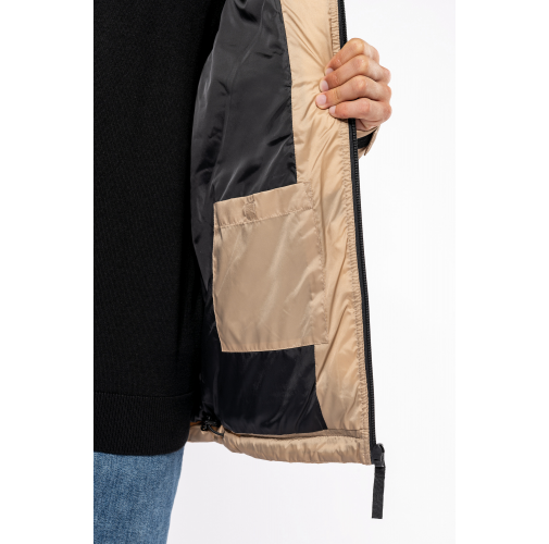 Parka acolchada bicolor con capucha unisex